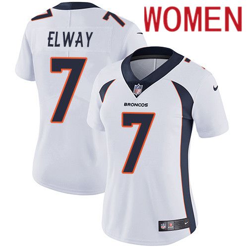 Women Denver Broncos #7 John Elway White Nike Vapor Limited NFL Jersey